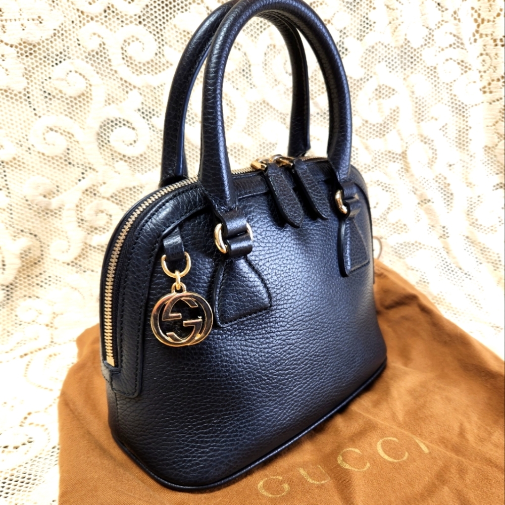 GUCCI Dollar Calfskin Small GG Charm Dome Bag